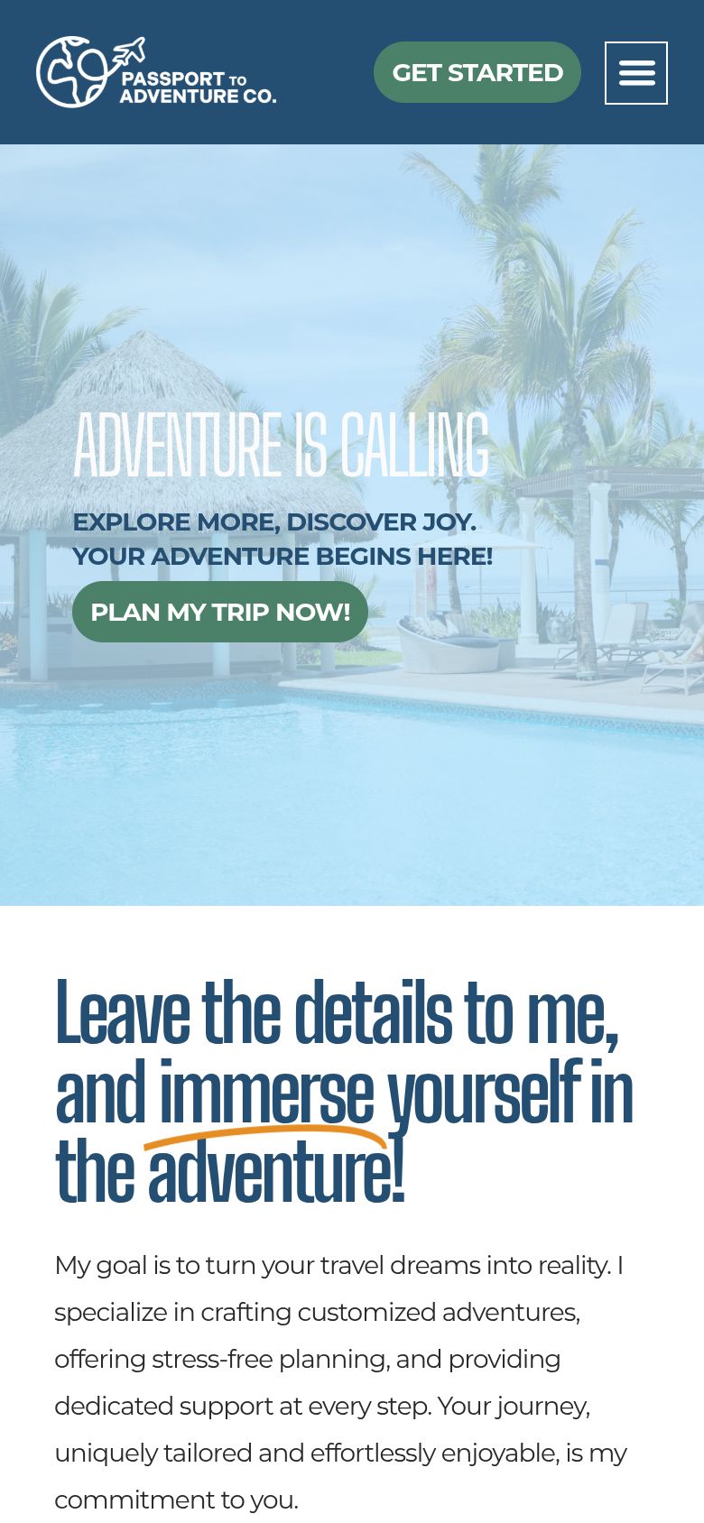 Passport to Adventure Co. on a phone