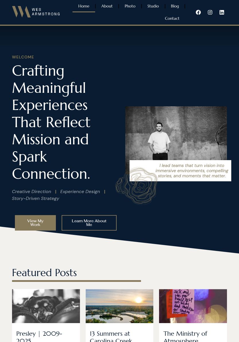 Wes Armstrong Personal Site on a tablet